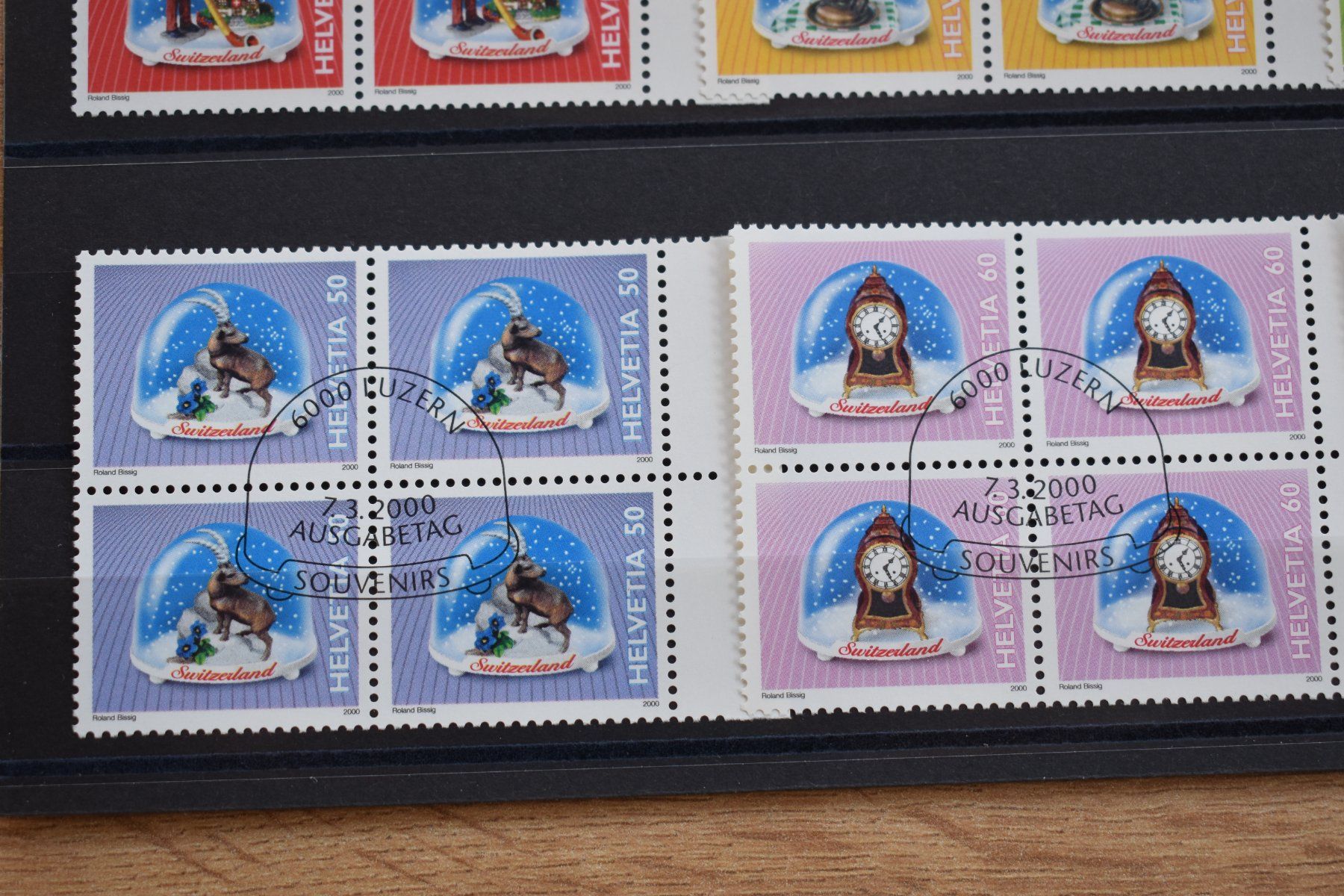 Alle Briefmarken: Souvenirs 4er Blöcke 2000  B0707Q – Gebraucht aus Bettingen von Gluscht-Oase 4