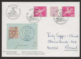 1867 Brief Tag der Briefmarke STANS nach Basel