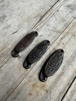 3 Schubladen Griffe Gusseisen
