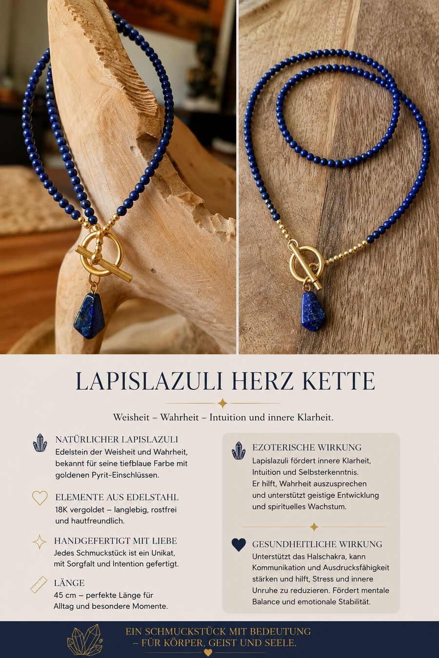 Colliers: Lapislazuli Kette 45cm – Neuf avec emballage d'origine à Thun par luk_7qlx
