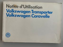 VW Transporter/Caravelle Betriebsanleitung Französisch/1989