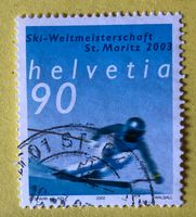 Nr.1068 GESTEMPELT Skirennfahrer 2002  Siehe Original Fotos.