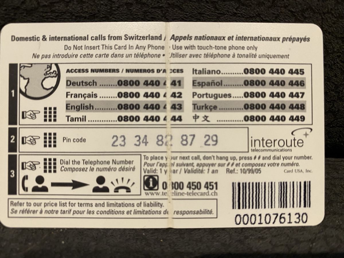 Cartes de téléphone: Teleline  – Défectueux à Lausanne par babacard10 1