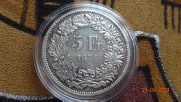 5 Fr 1874 Berne sans le point 196'000 pièces