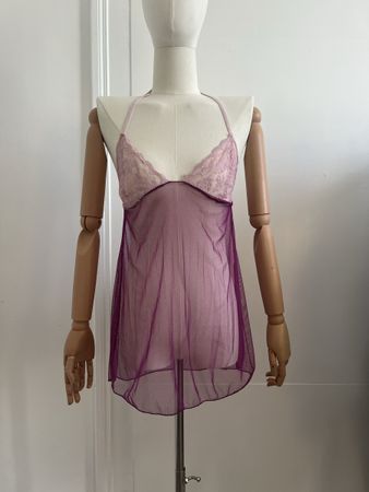 Sheer Purple Lace Top - Size M