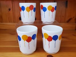 4 tasses à café/thé vintage motif ballons Waechtersbach