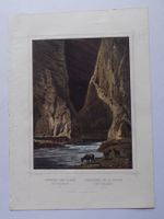 Mündung der Gorge du Trient Wallis Stahlstich von Rohbock