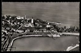 Romanshorn, Hafen mit Kirche und Schiff