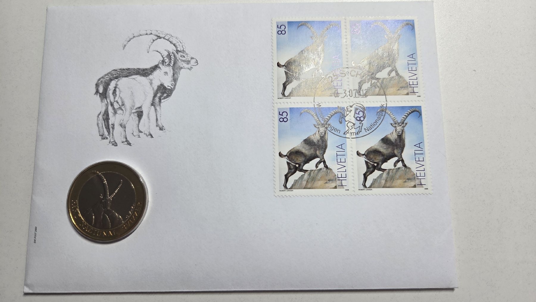 Tutti le monete: 2007 10 Fr Münzbrief Steinbock – Usato da Arni AG venduto da Moth68