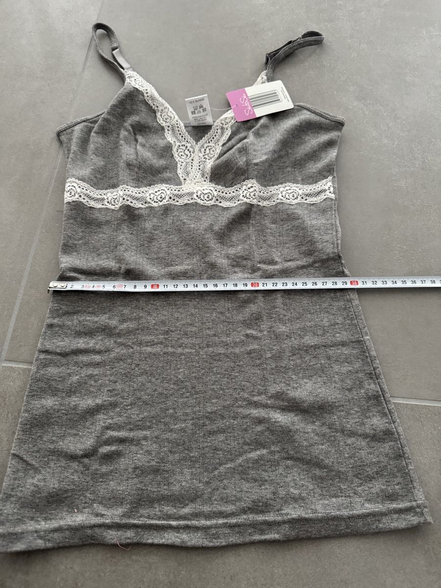 Tops: Damen Hemdchen grau Grösse S Jacquard Spitze neu – Neu und originalverpackt aus Frick von Cirilla 5