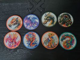 7 wunderschöne Drachen Untersetzer