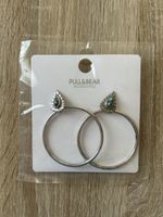 Pull&Bear Ohrringe, Silber Creolen mit Türkis Steinen 💎