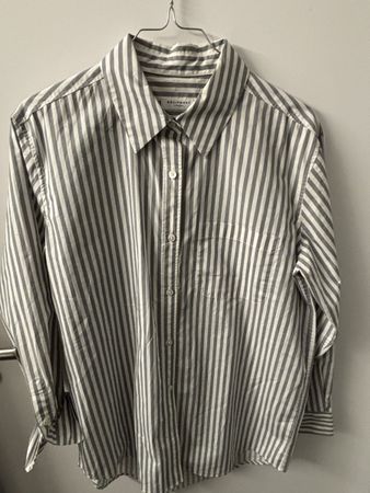Equipment Femme Bluse Gestreift Grau/Weiss Gr. S Sommer 49