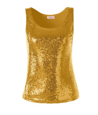 neues Pailletten-Träger-Top gold, Grösse S