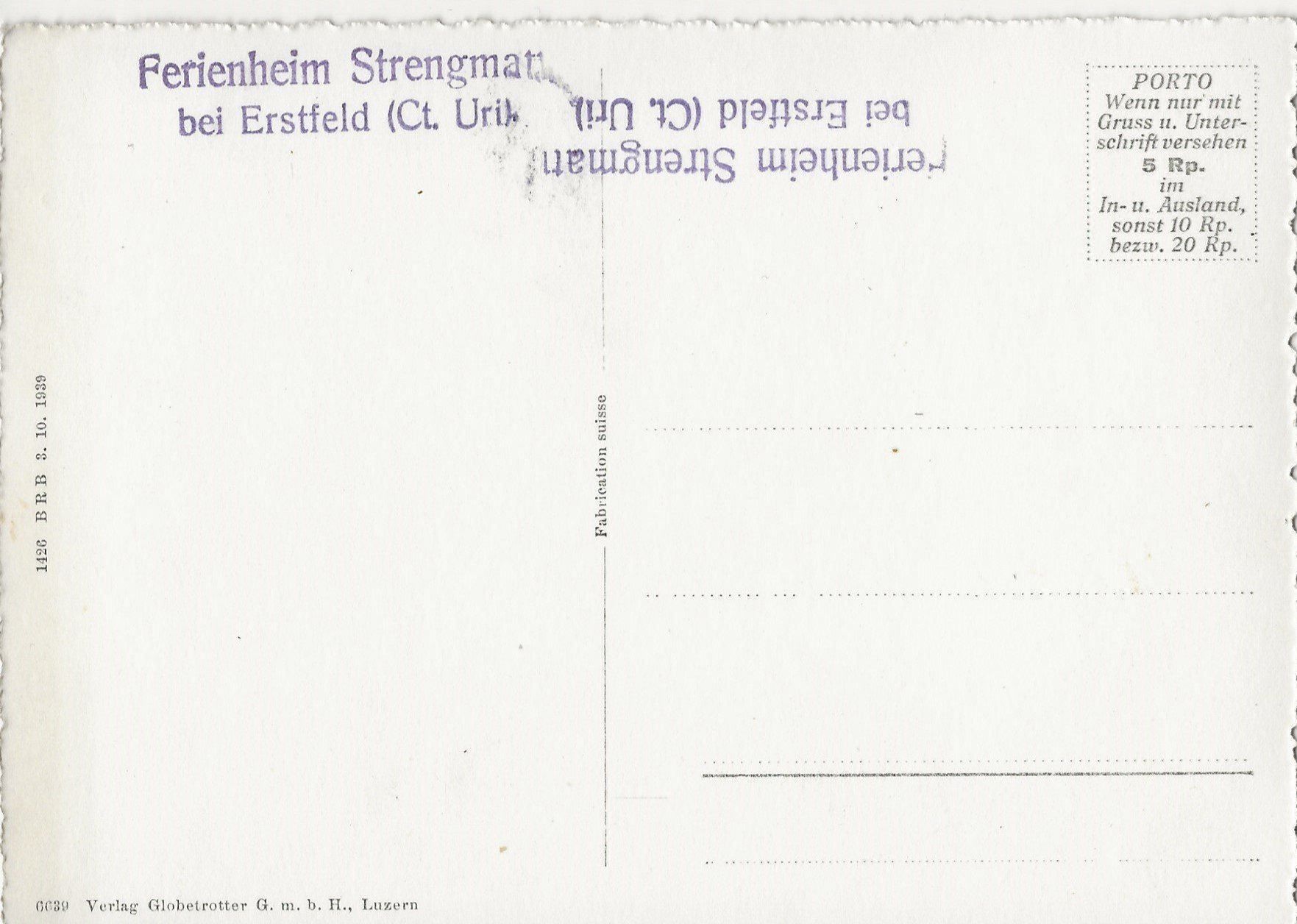 Cartoline postali: Erstfeld,Ferienheim Strengmatt – Usato da Frauenfeld venduto da Merk52 1