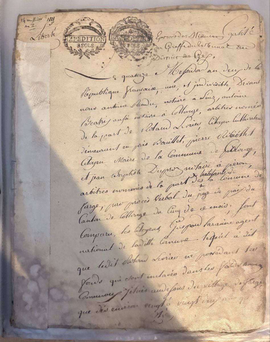 Dokumente: Acte notarié révolutionnaire, document ancien rare – Gebraucht aus Carouge GE von irma016