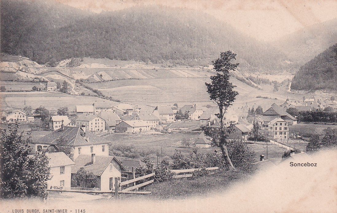 Cartoline postali: Sonceboz   BE       ca-  1 9 0 3 – Usato da Brig venduto da Valcards54