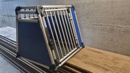 Hundetransportbox 4pets Alu blau - sehr guter Zustand