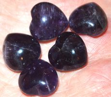 Deko Heilstein L-7480 – Herz – Traum Amethyst –5 Stück 15x15