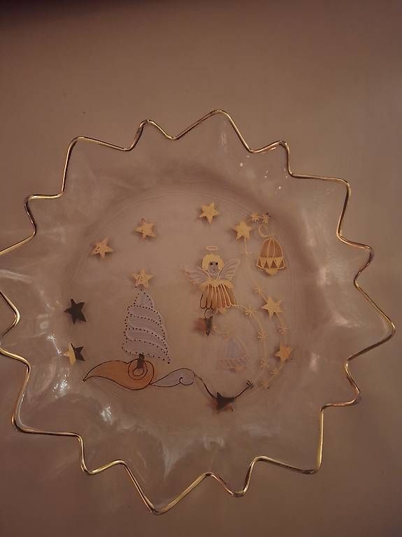 Piatti: Gebäckteller Glas Weihnachten Engel – Usato da Dintikon venduto da lec_89sx 1