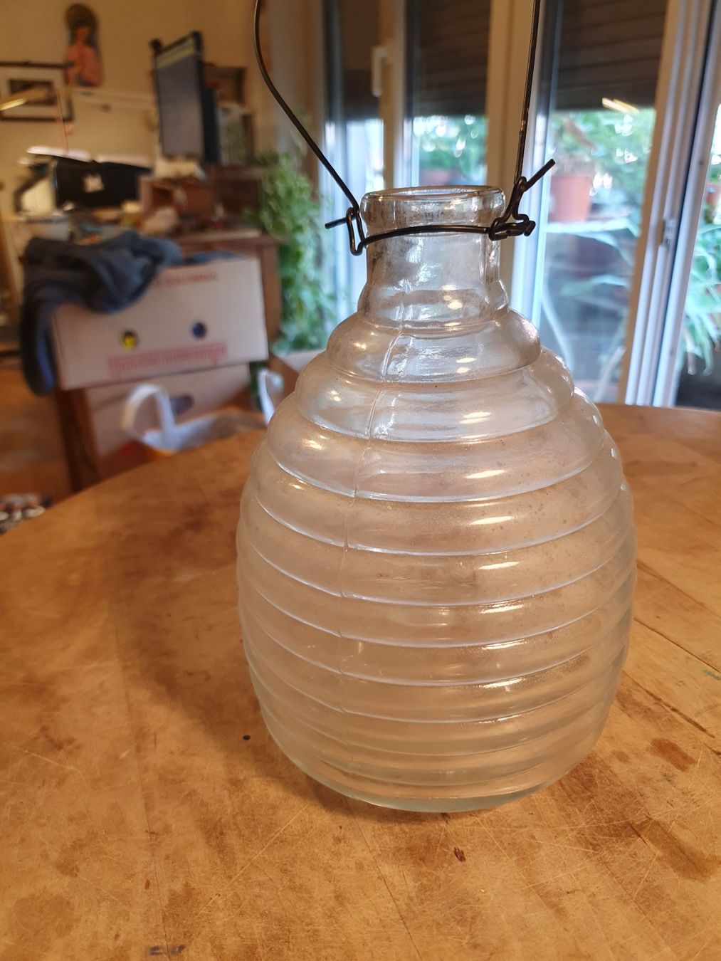Lanterne: Windlicht Glas mit Aufhängedraht ca 20 cm – Usato da Zürich venduto da loosebone