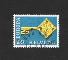 Nr. 452 Europamarke ET Halbmondstempel 14.3.1968