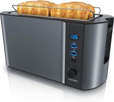 Edelstahl Toaster Langschlitz 4 Scheiben Defrost