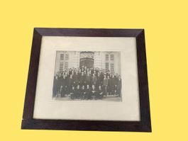 Antike Gruppenfotografie, gerahmt, Schwarzweiss Aufnahme