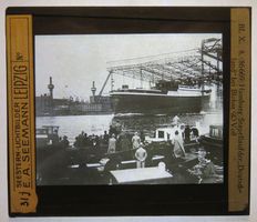 Glasdia Dt. Reich: Hamburg Stapellauf "Deutschland", um 1925