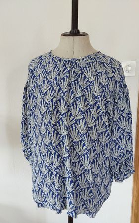 Bluse Tunika Masai M Viskose blauweiss