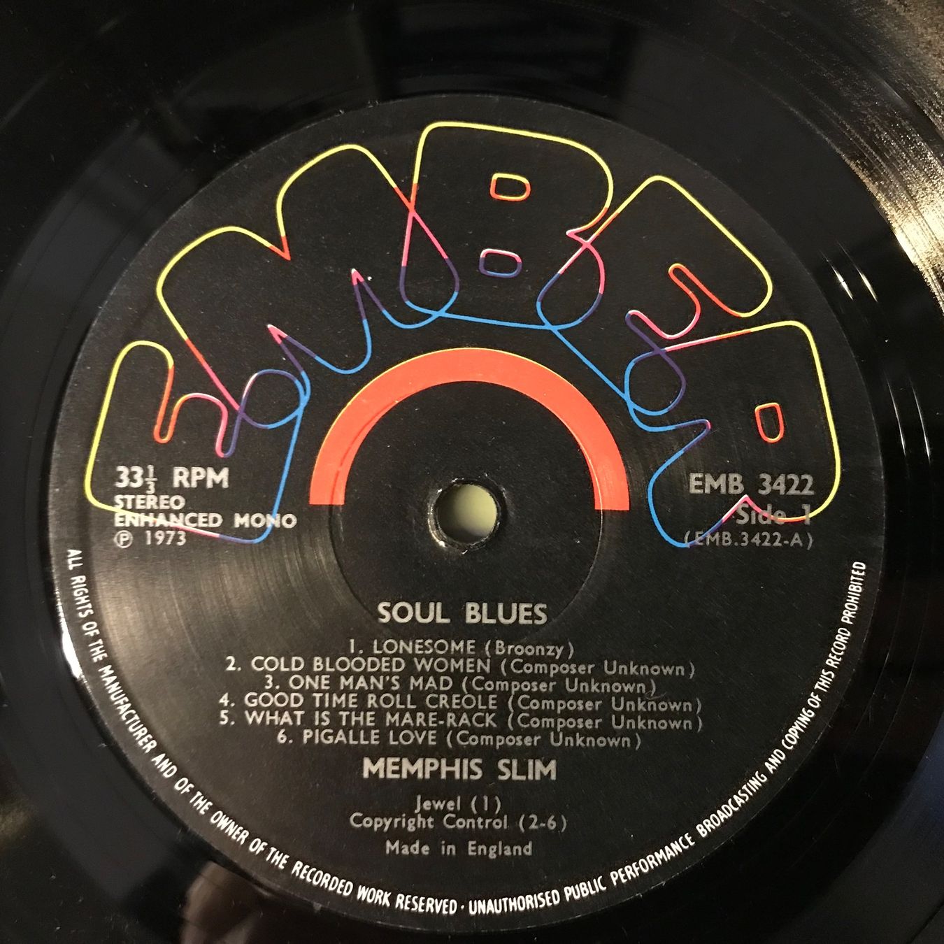 Dischi in vinile: Memphis Slim - Soul Blues – Usato da Aesch BL venduto da BlueMusicRecords 2