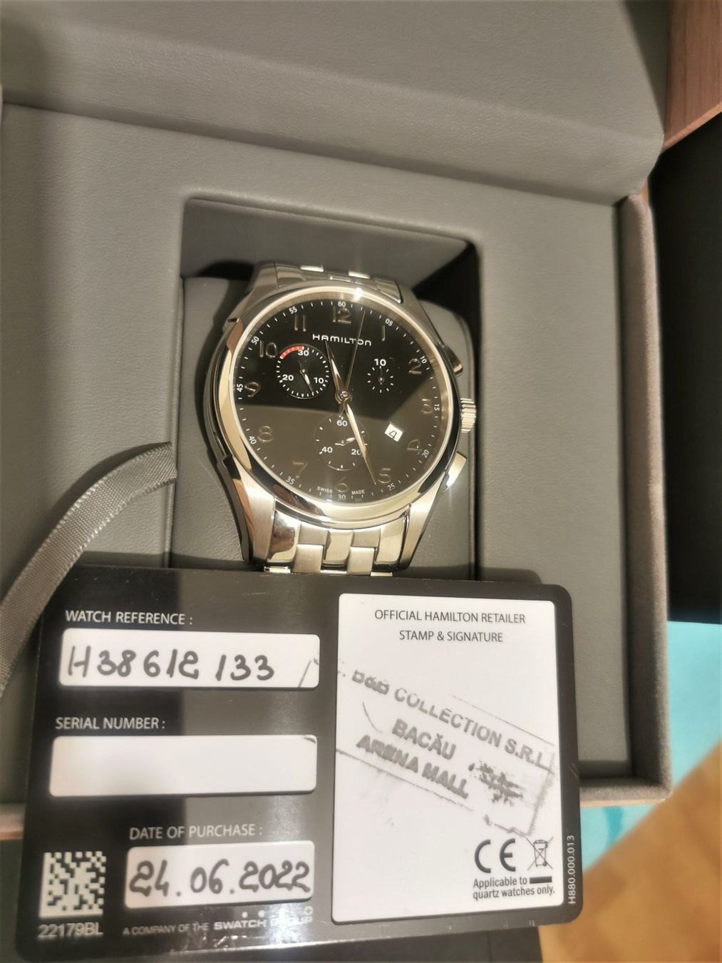 Hamilton Orologi: NEUE Hamilton Jazzmaster Thinline Quartz - H3861273 – Nuovo e nell'imballaggio originale da Baar venduto da NGA1982