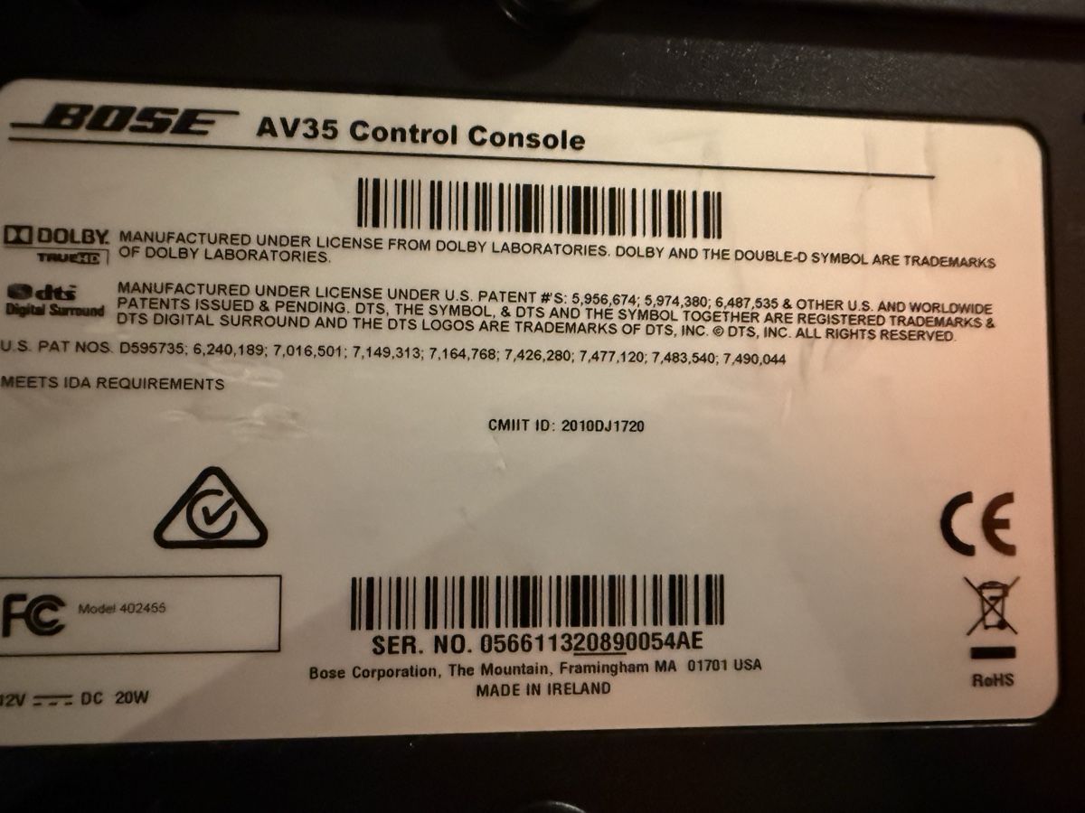 Bose Home Cinema: Bose AV 35 Home Cinema – Difettoso da Küssnacht am Rigi venduto da Rolfaebi 2