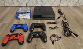 PlayStation 4 Konsole  mit 4 Controllern + Games & Zubehör