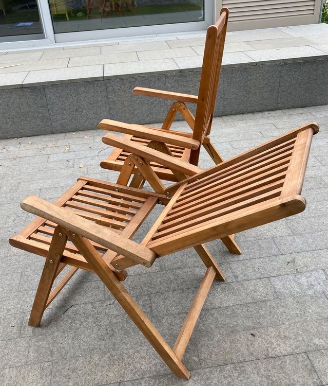 Gartenstühle, zwei Stück, verstellbare Rückenlehne, klappbar Kaufen
