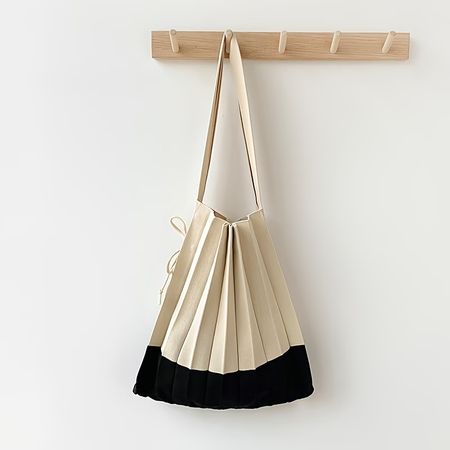 Faltbare Stricktasche beige-schwarz – neu & ungebraucht