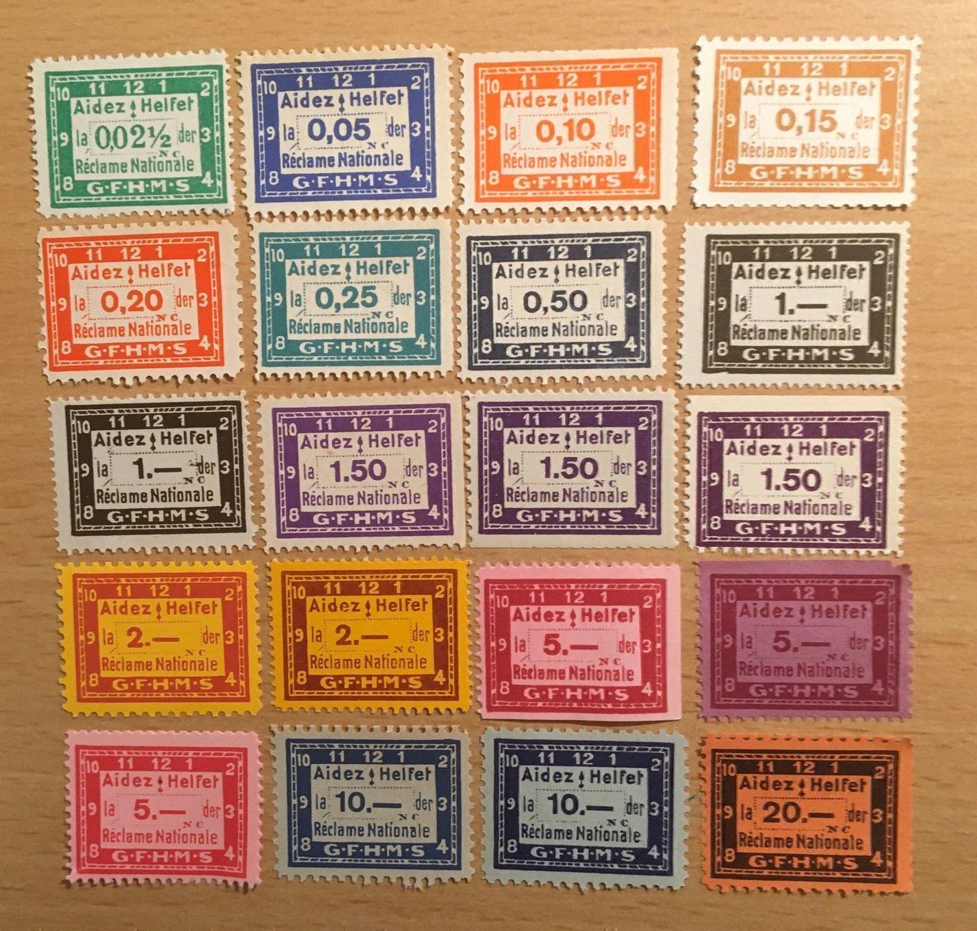 Tutti i francobolli: 20 Marken / Vignette. Uhren-Industrie – Usato da Hunzenschwil venduto da zibu88