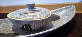 original vintage Keramik Set, 2-teilig, 50er Jahre