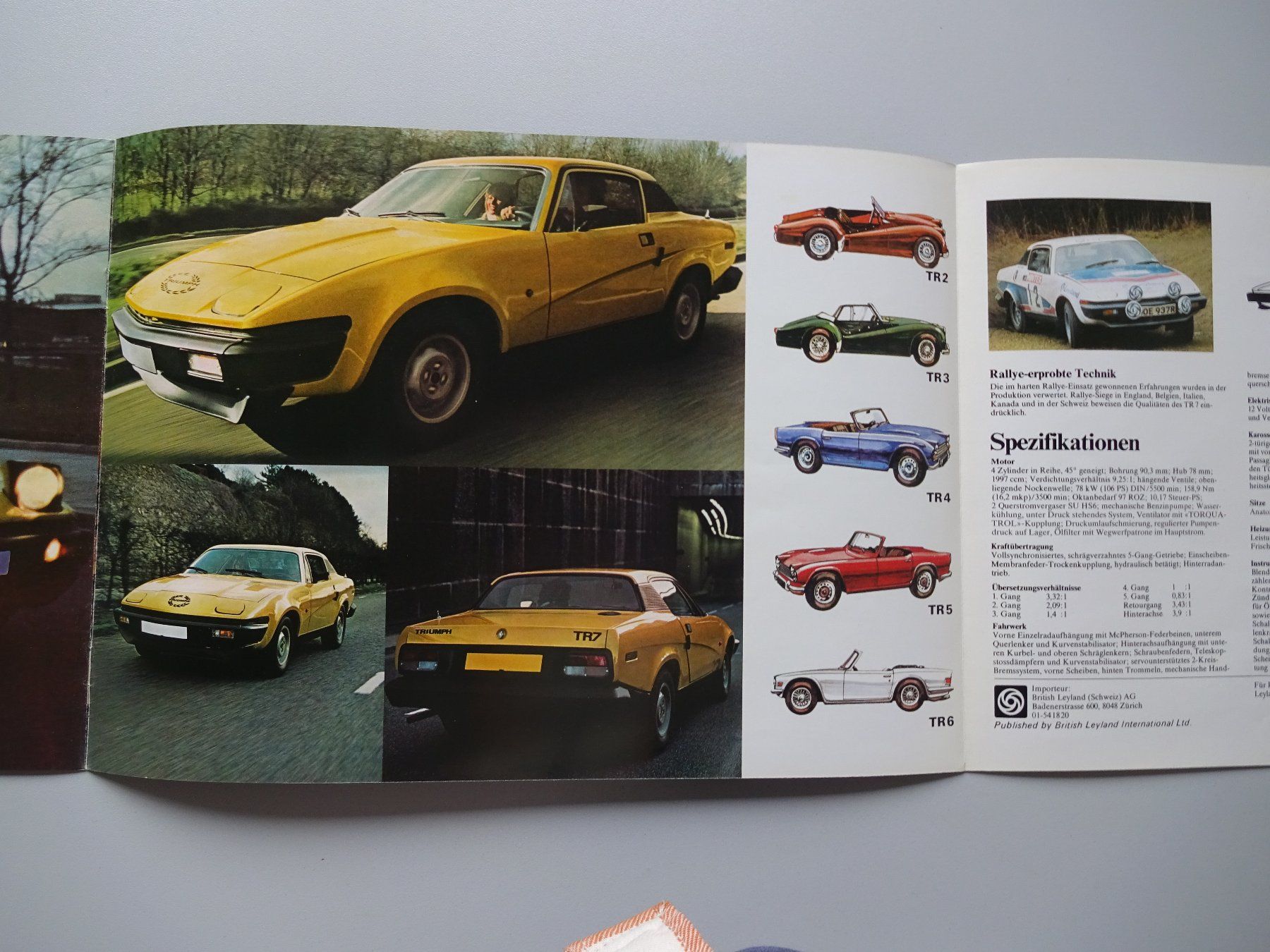 Documenti: Triumph TR 7 Prospekt mit CH Preisliste – Usato da Kloten venduto da ursarm5052 1