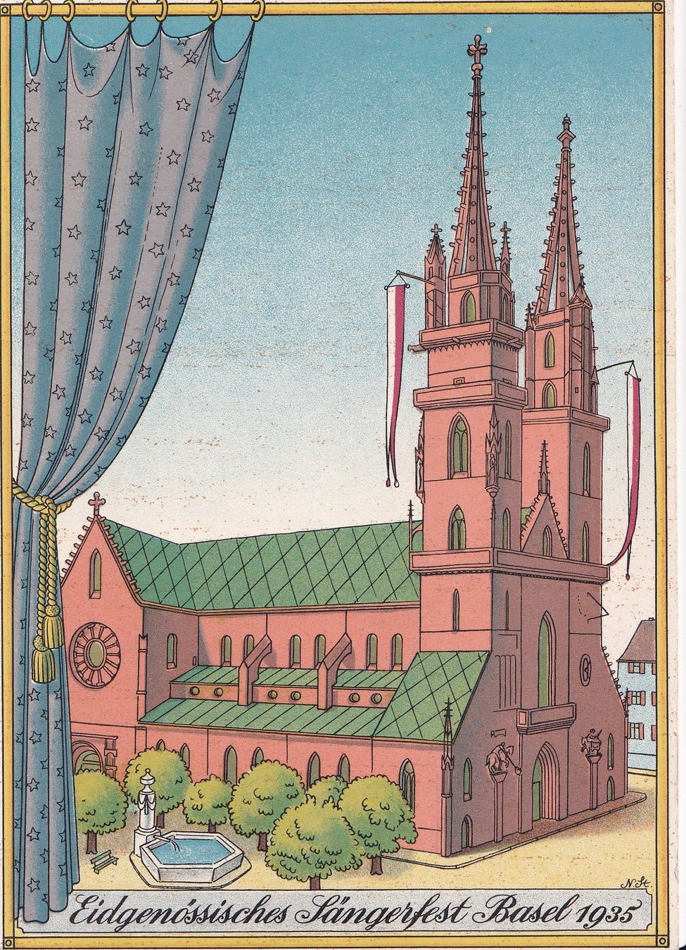 Cartes postales: Basel Eidgenössisches Sängerfest 29.6. - 9.7.1935 – D'occasion à Olten par clotaldi