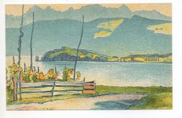Zürichsee DIE AU Litho v. E. Stiefel
