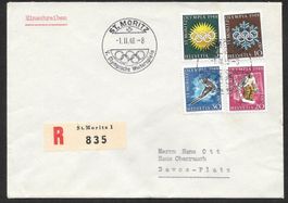 Sonderbrief Serie W25w-W28w gest. S. 290 St. Moritz 1.2.1948