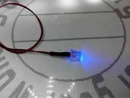 Flachkopf-LED 5mm verkabelt 12V DC, UV