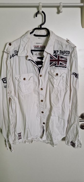 Chemise en coton bordeaux à carreaux vichy ajusté, col américain et broderie