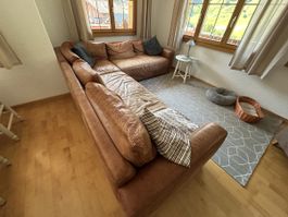 Ecksofa Leder braun gebraucht