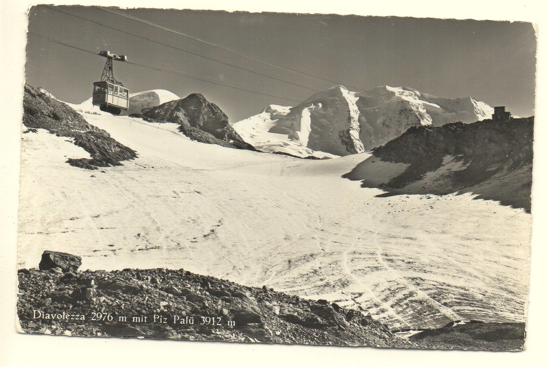 Cartoline postali: PONTRESINA Diavolezza-Hütte - Luftseilbahn – Usato da Jona venduto da philajona