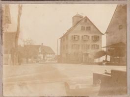 Roggwil-Pfarrhaus und Kirche,Uraltphoto.