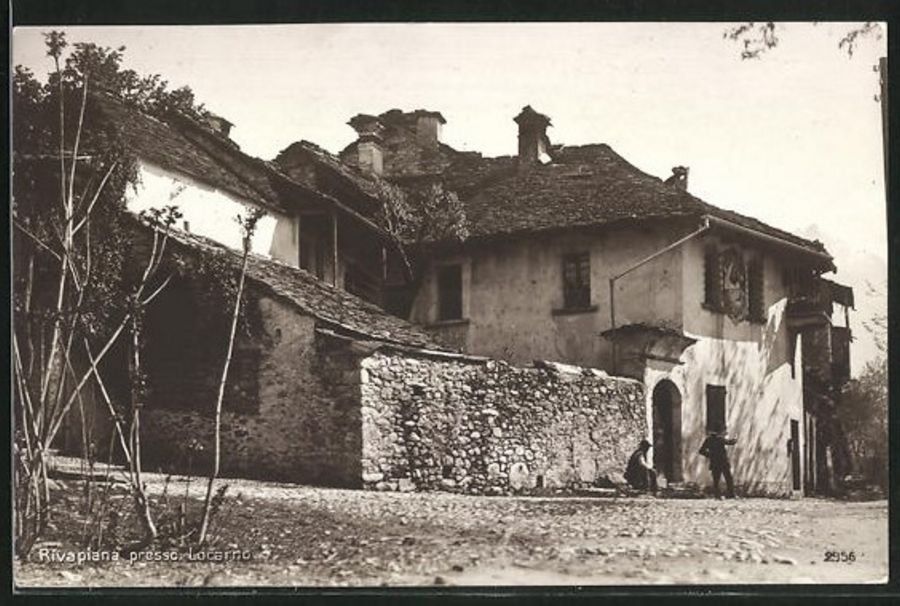 Cartoline postali: Rivapiana presso Locarno, animata, circolata 1922 – Usato da Frauenfeld venduto da POML