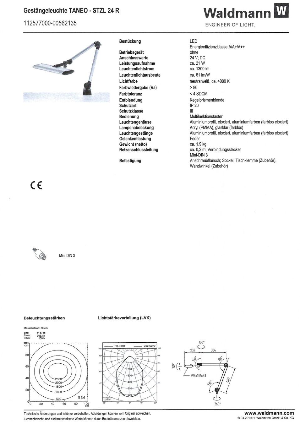 Lampade: Waldmann Gestängeleuchte Werkstattleuchte LED – Usato da Seedorf BE venduto da bkcrea 5