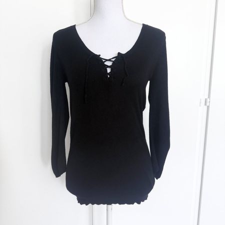 NAF NAF Top Pull Noir Manches 3/4 - Taille XS